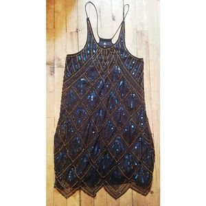 Maurices 1920's Flowy Gatsby Beaded Mini Dress